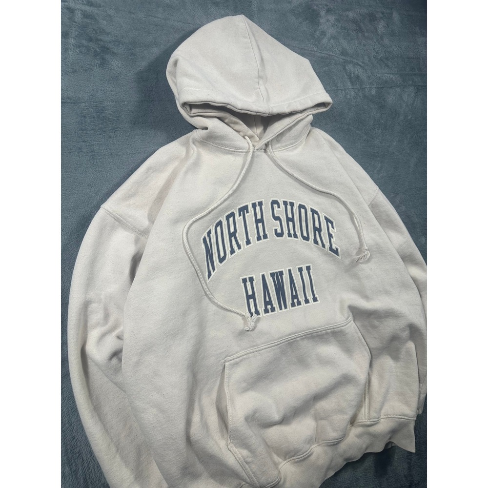John Galt Brandy Melville North Shore Hawaii Hoodie Cream Oversized Sweatshirt